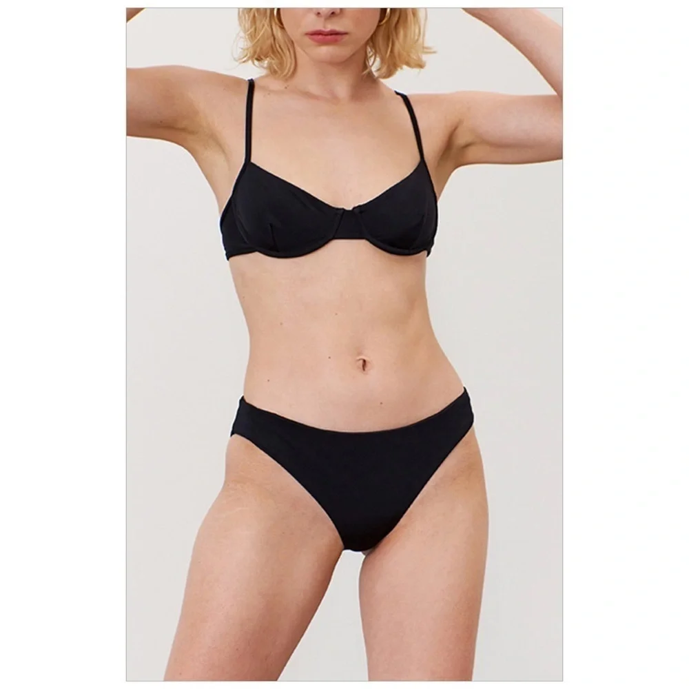 Mara Hoffman 2 Piece Set Bikini Black Medium Top/Large Bottoms NWT